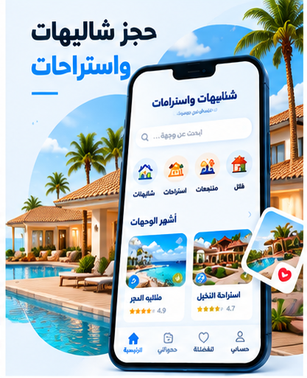 تصميم تطبيق حجز شاليهات واستراحات من ماتريكس كلاودز